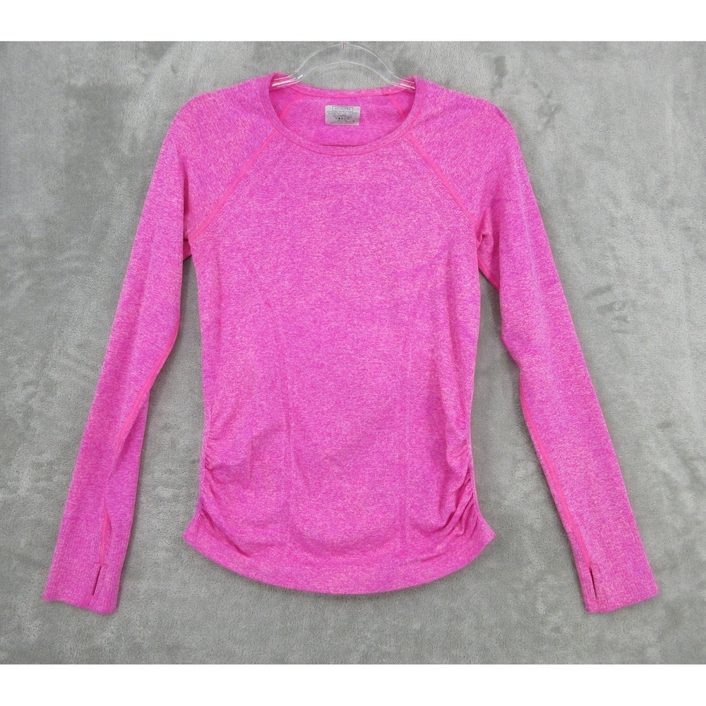 Athleta Shirt Womens Small Pink Thumbholes Athletic Athleisure Stretch Knit Pink
